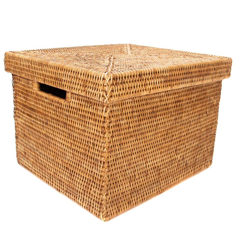 artifacts trading Rattan File Box with Lid and Cutout Handles & Reviews